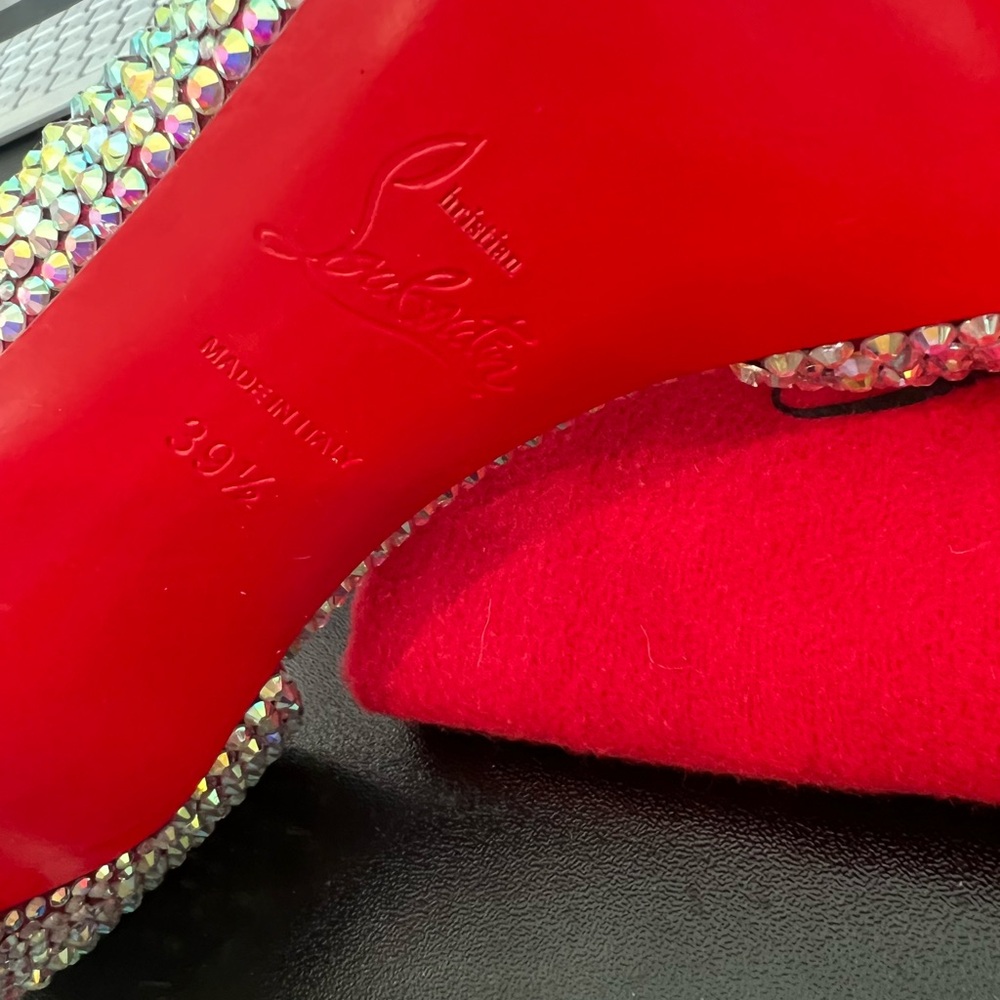 Christian Louboutin Swarovski Crystal Wedding Shoes Iriza 100 Rosa Strass 39.5 - Picture 4 of 5